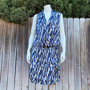 White House Black Market Blue Plunge Dress